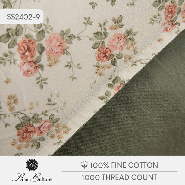 Fine Cotton Prints - Creme Florals