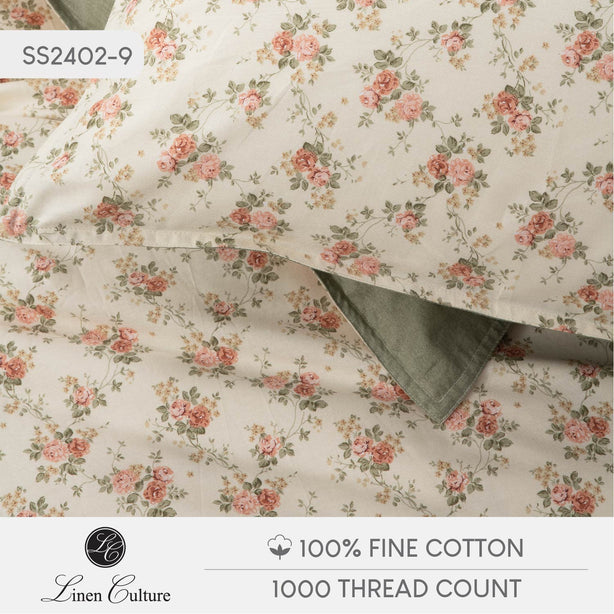 Fine Cotton Prints - Creme Florals
