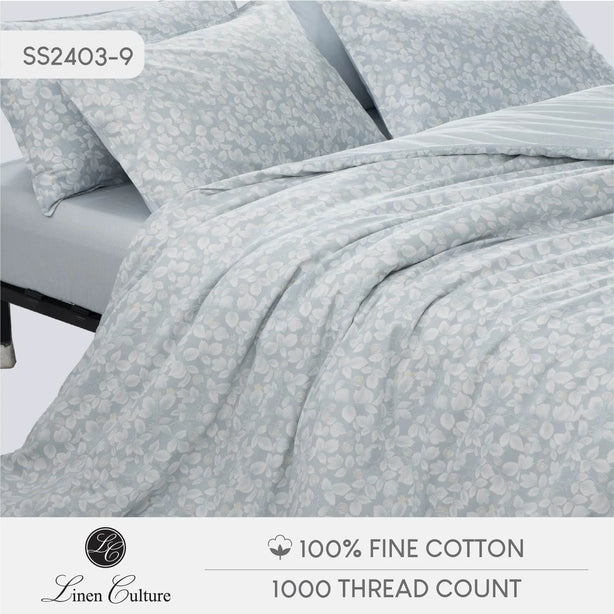 Fine Cotton Prints - White Leaf