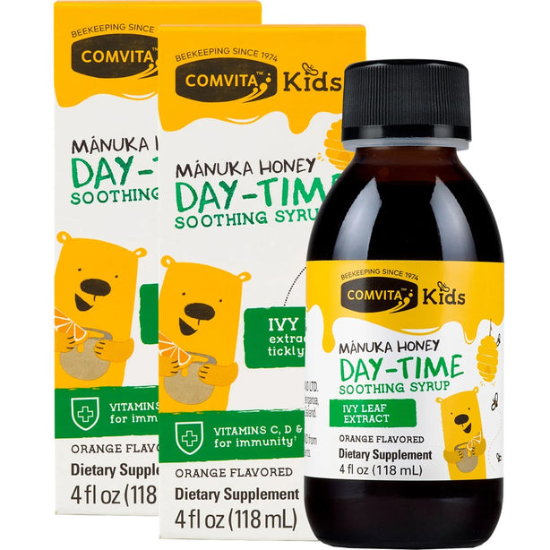 Comvita Kids Day-Time Soothing Syrup - Orange Flavour 118ml (Bundle of 2)