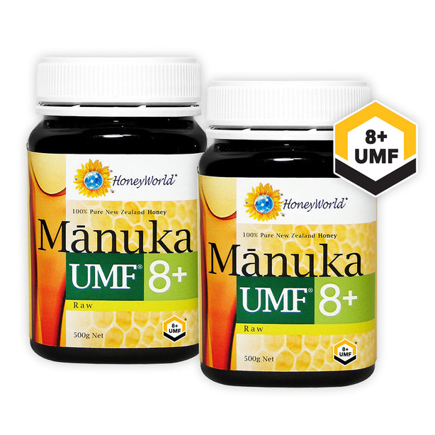 HoneyWorld Raw Manuka UMF 8+ 500g (Bundle of 2)