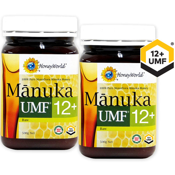 HoneyWorld Raw Manuka UMF 12+ 500g (Bundle of 2)