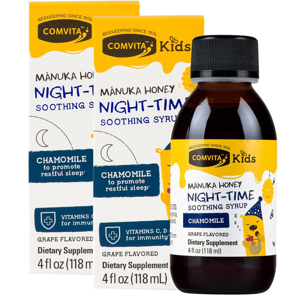 Comvita Kids Night-Time Soothing Syrup - Grape Flavour 118ml (Bundle of 2)