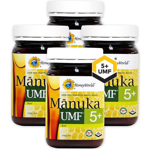 HoneyWorld Raw Manuka UMF 5+ 500g (Bundle of 4)