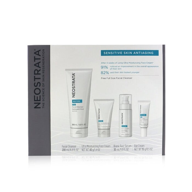 Sensitive Skin Antiaging Kit: Restore Cleanser, Restore Face Cream, Restore Face Serum, Restore Eye Cream - 4pcs