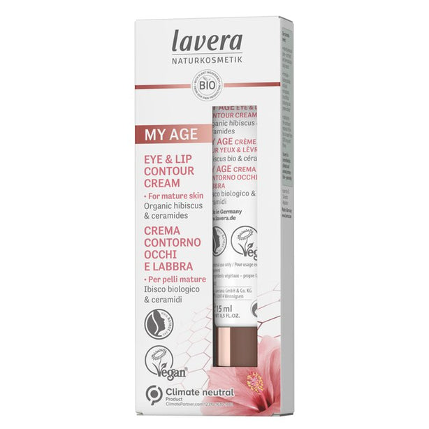 My Age Eye & Lip Contour Cream With Organic Hibiscus & Ceramides - For Mature Skin (exp. Date 31 Oct 2026) - 15ml/0.5oz