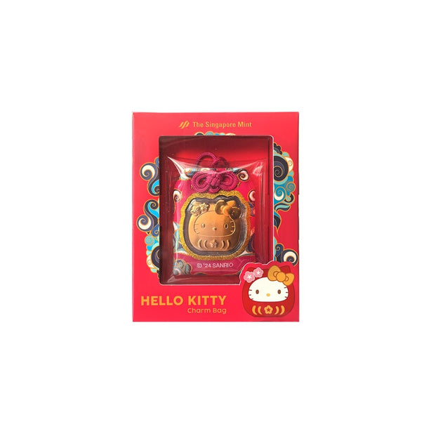 Sanrio Hello Kitty Daruma Gold Foil Charm Bag