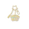 Leo Little Twin Stars Horoscope 24K Gold-Plated Keychain with Charm