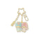 Cancer Little Twin Stars Horoscope 24K Gold-Plated Keychain with Charm