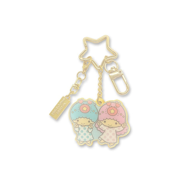Cancer Little Twin Stars Horoscope 24K Gold-Plated Keychain with Charm
