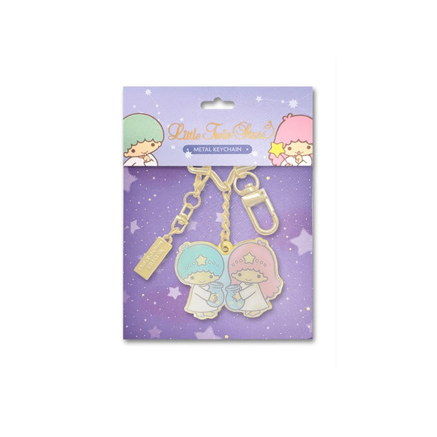Aquarius Little Twin Stars Horoscope 24K Gold-Plated Keychain with Charm