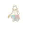 Aquarius Little Twin Stars Horoscope 24K Gold-Plated Keychain with Charm