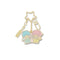 Sagittarius Little Twin Stars Horoscope 24K Gold-Plated Keychain with Charm