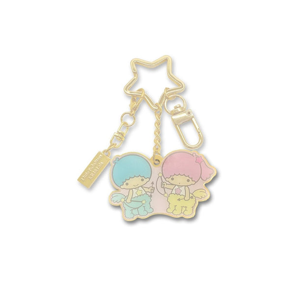 Sagittarius Little Twin Stars Horoscope 24K Gold-Plated Keychain with Charm