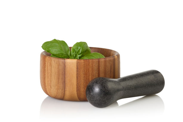 Adhoc Wooden Mortar & Granite Pestle