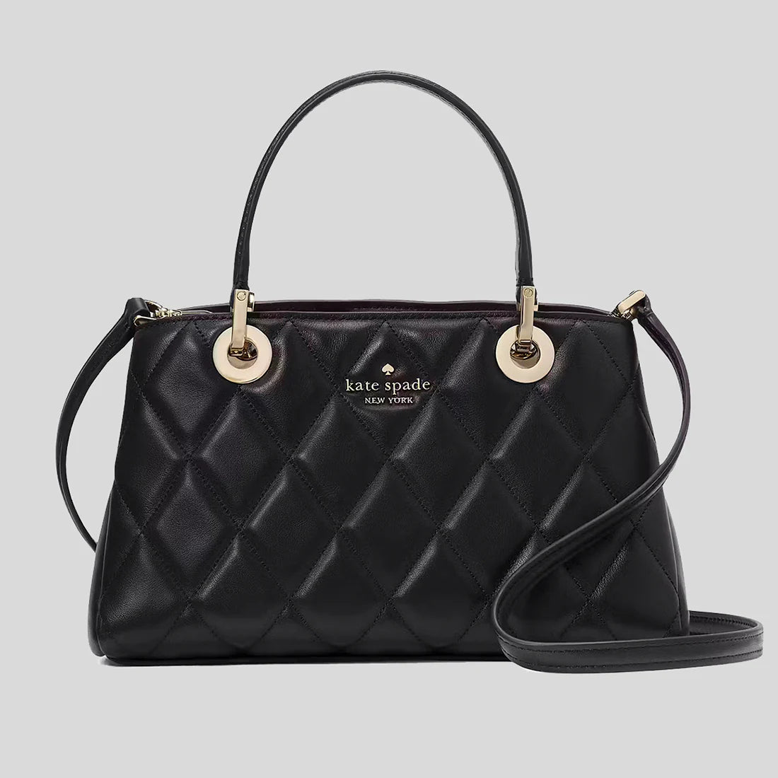 KATE SPADE Carey Small Quilted Sullivan Satchel Black RS KATE SPADE Carey Small Quilted Sullivan Satchel Black RS