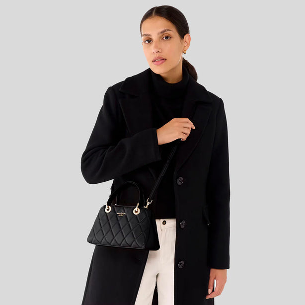 KATE SPADE Carey Small Quilted Sullivan Satchel Black RS KATE SPADE Carey Small Quilted Sullivan Satchel Black RS