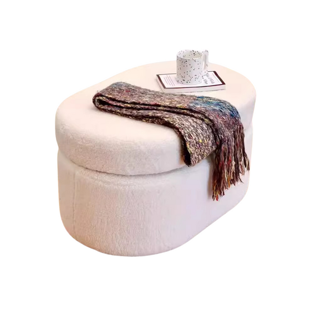 Bouclé ottoman stool / pouf