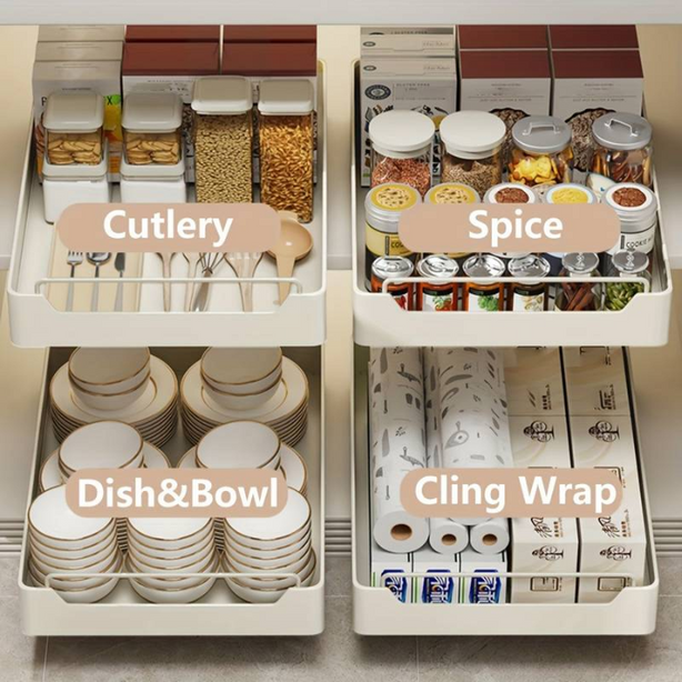 Metal Pull-Out Shelf Organizer