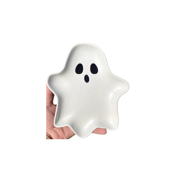 Halloween Pottery Ghost Plate Decor
