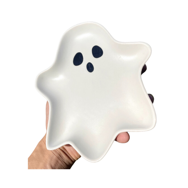 Halloween Pottery Ghost Plate Decor