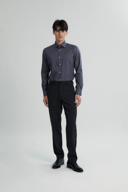 Alexander & Sons, Dark Grey Twill, Long Sleeve Shirt