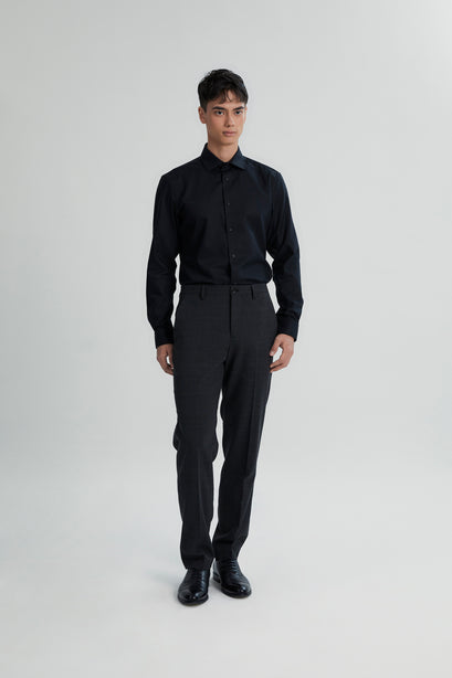 Alexander & Sons, Black Twill, Long Sleeve Shirt