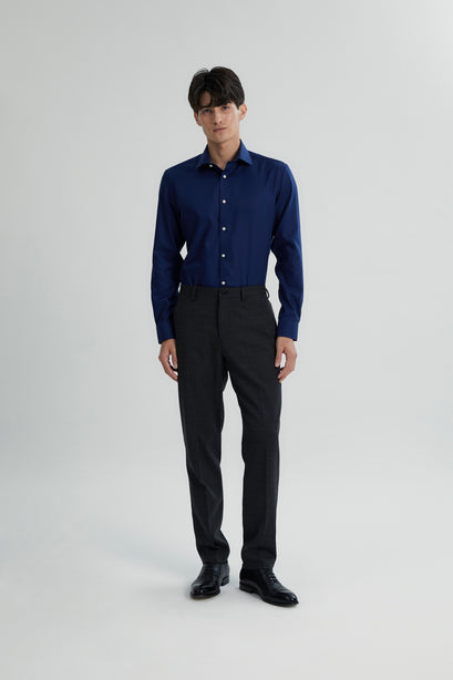 Alexander & Sons, Navy Blue Twill, Long Sleeve Shirt