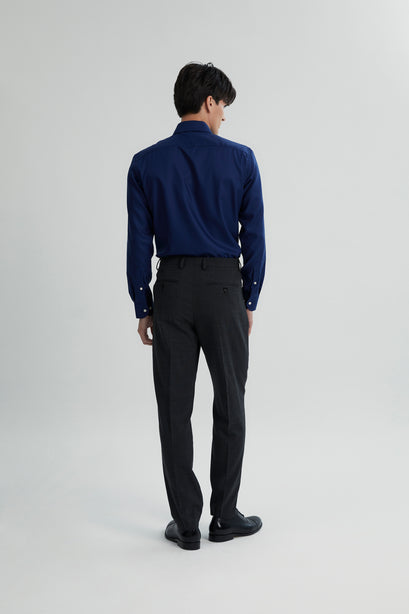 Alexander & Sons, Navy Blue Twill, Long Sleeve Shirt