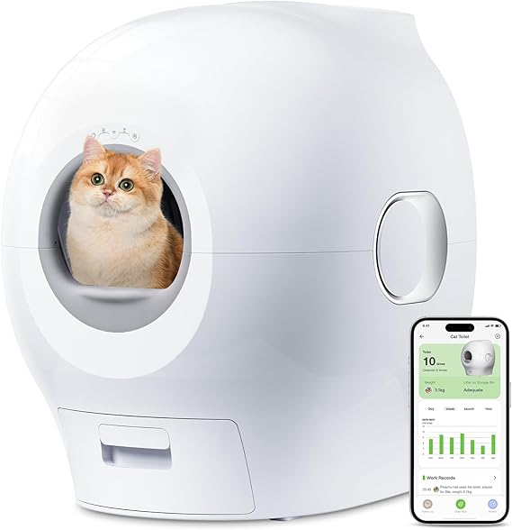 Petgugu Self-Flushing Smart Cat Litter Box Toilet