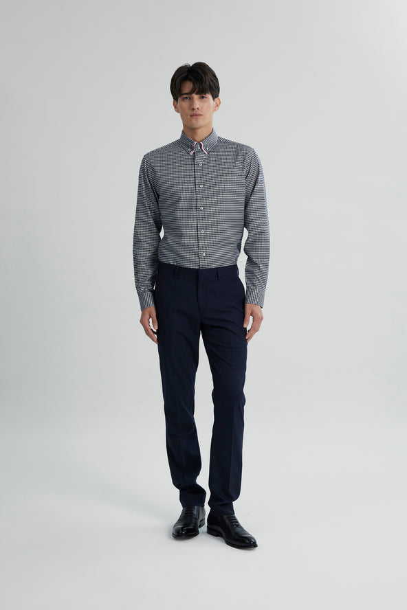 Coupe Cousu, Multi, Double Collar Long Sleeve Shirt