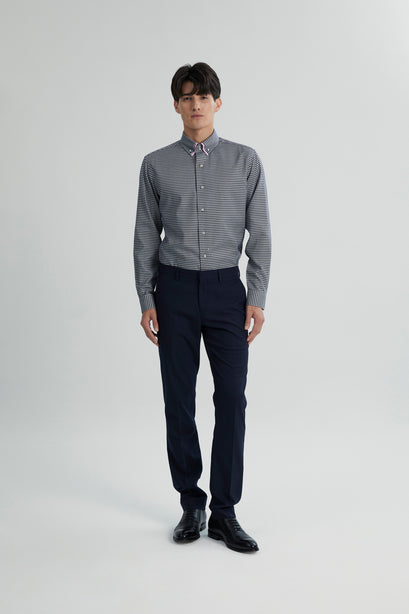 Coupe Cousu, Multi, Double Collar Long Sleeve Shirt