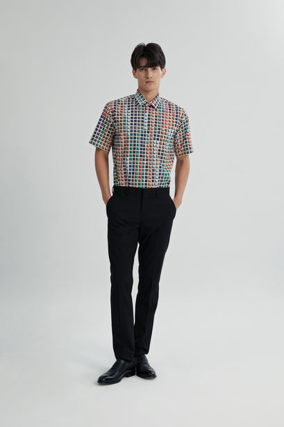 Coupe Cousu, Print, Short Sleeve Shirt