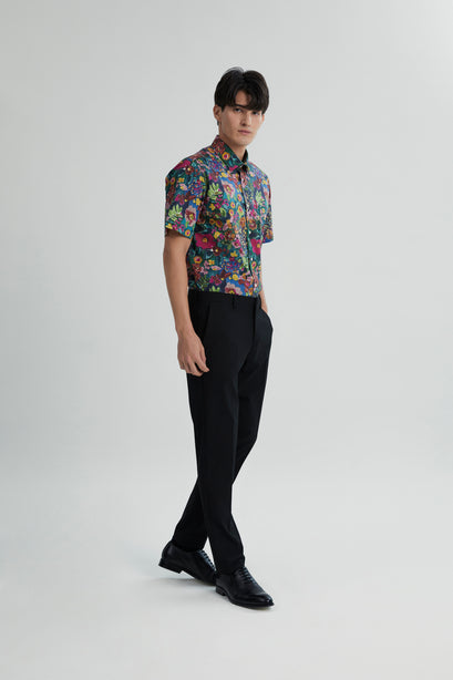 Coupe Cousu, Print, Short Sleeve Shirt