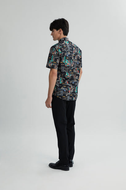 Coupe Cousu, Print, Short Sleeve Shirt