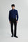 Coupe Cousu, Navy Dobby, Double Collar Long Sleeve Shirt