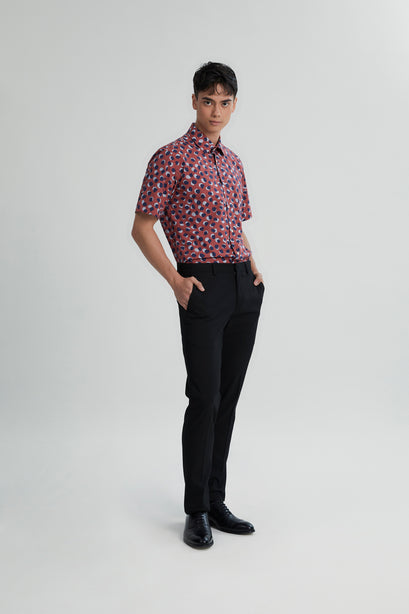 Coupe Cousu, Print, Short Sleeve Shirt