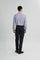 Coupe Cousu, Dark Blue Dobby, Double Collar Long Sleeve Shirt