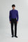 Coupe Cousu, Navy Blue Checks, Double Collar Long Sleeve Shirt