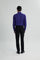 Coupe Cousu, Navy Blue Checks, Double Collar Long Sleeve Shirt