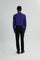 Coupe Cousu, Navy Blue Checks, Double Collar Long Sleeve Shirt