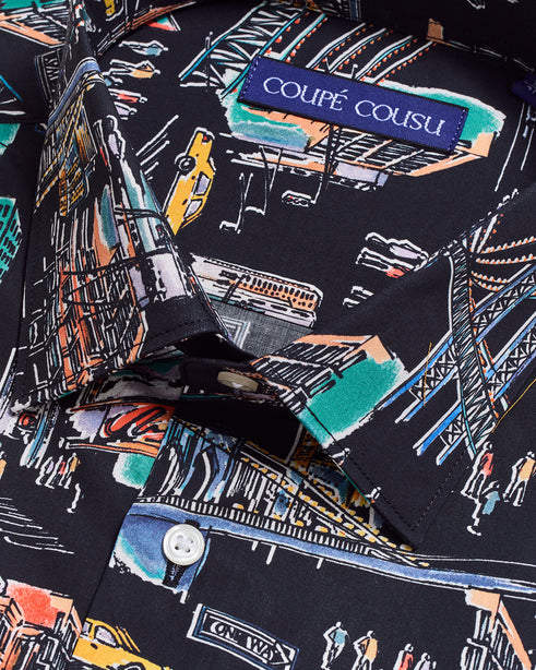 Coupe Cousu, Print, Short Sleeve Shirt