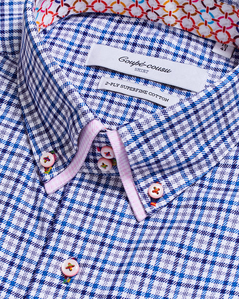 Coupe Cousu, Multi, Double Collar Long Sleeve Shirt