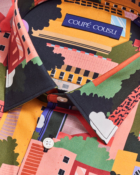 Coupe Cousu, Print, Short Sleeve Shirt