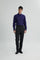 Coupe Cousu, Navy checks, Long Sleeve Shirt with Contrast Trim Fabric