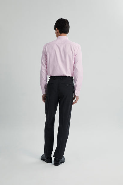 Coupe Cousu, Light Pink, Long Sleeve Shirt with Contrast Trim Fabric
