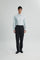 Coupe Cousu, Light Green, Long Sleeve Shirt with Contrast Trim Fabric