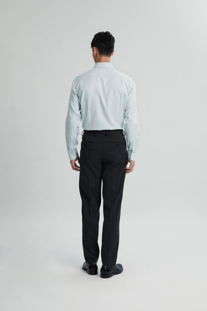 Coupe Cousu, Light Green, Long Sleeve Shirt with Contrast Trim Fabric