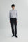 Coupe Cousu, Grey Checks, Long Sleeve Shirt with Contrast Trim Fabric