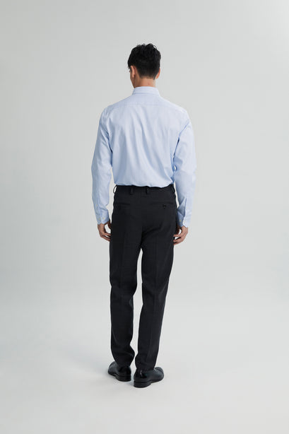 Coupe Cousu, Light Blue, Long Sleeve Shirt with Contrast Trim Fabric